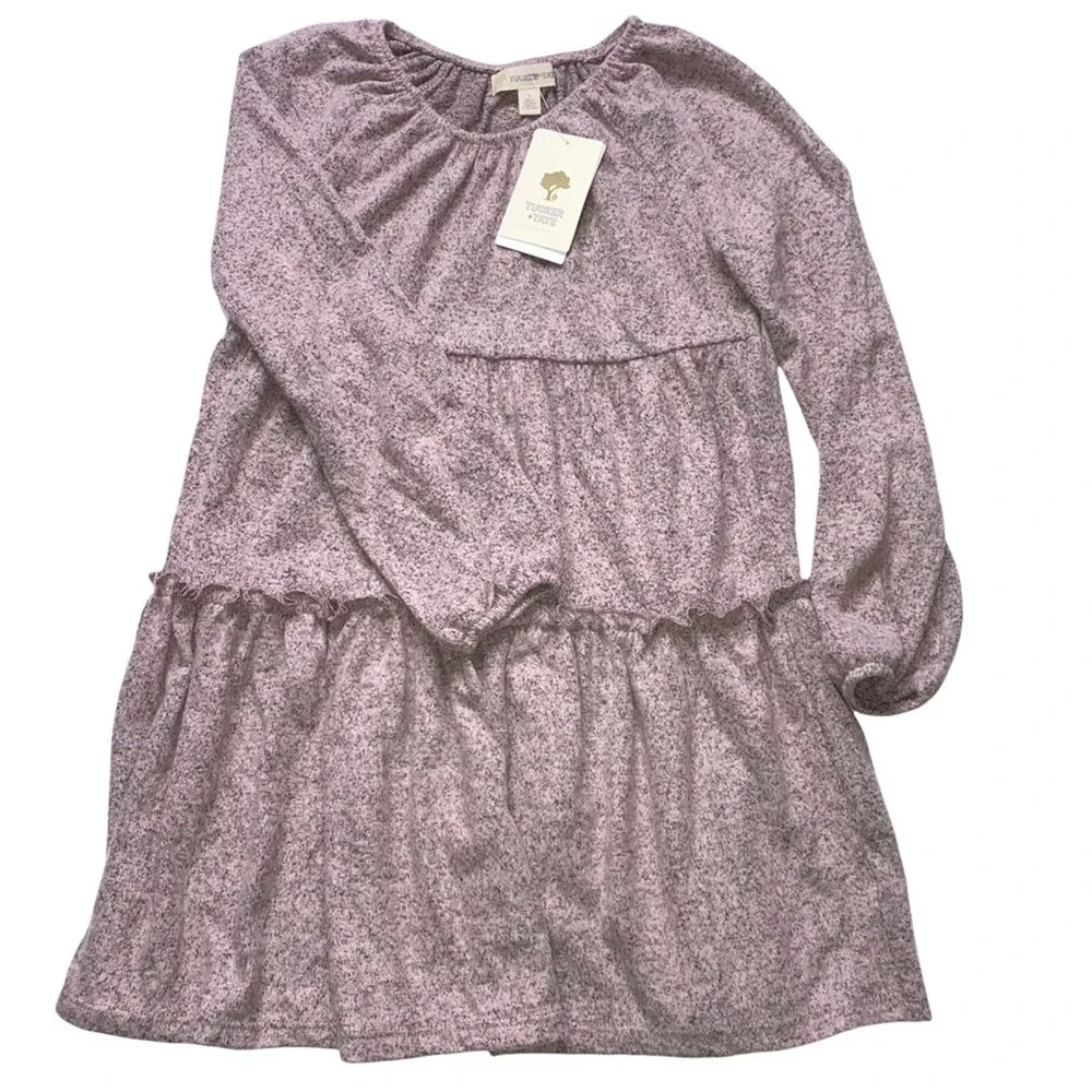 Tucker + Tate Dress Girls Size 4 Pink English Heather Ruffle Soft NWT *
